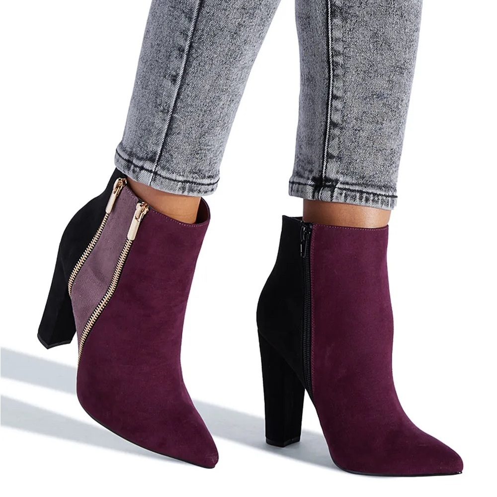 Diane Zipper Heeled Booties